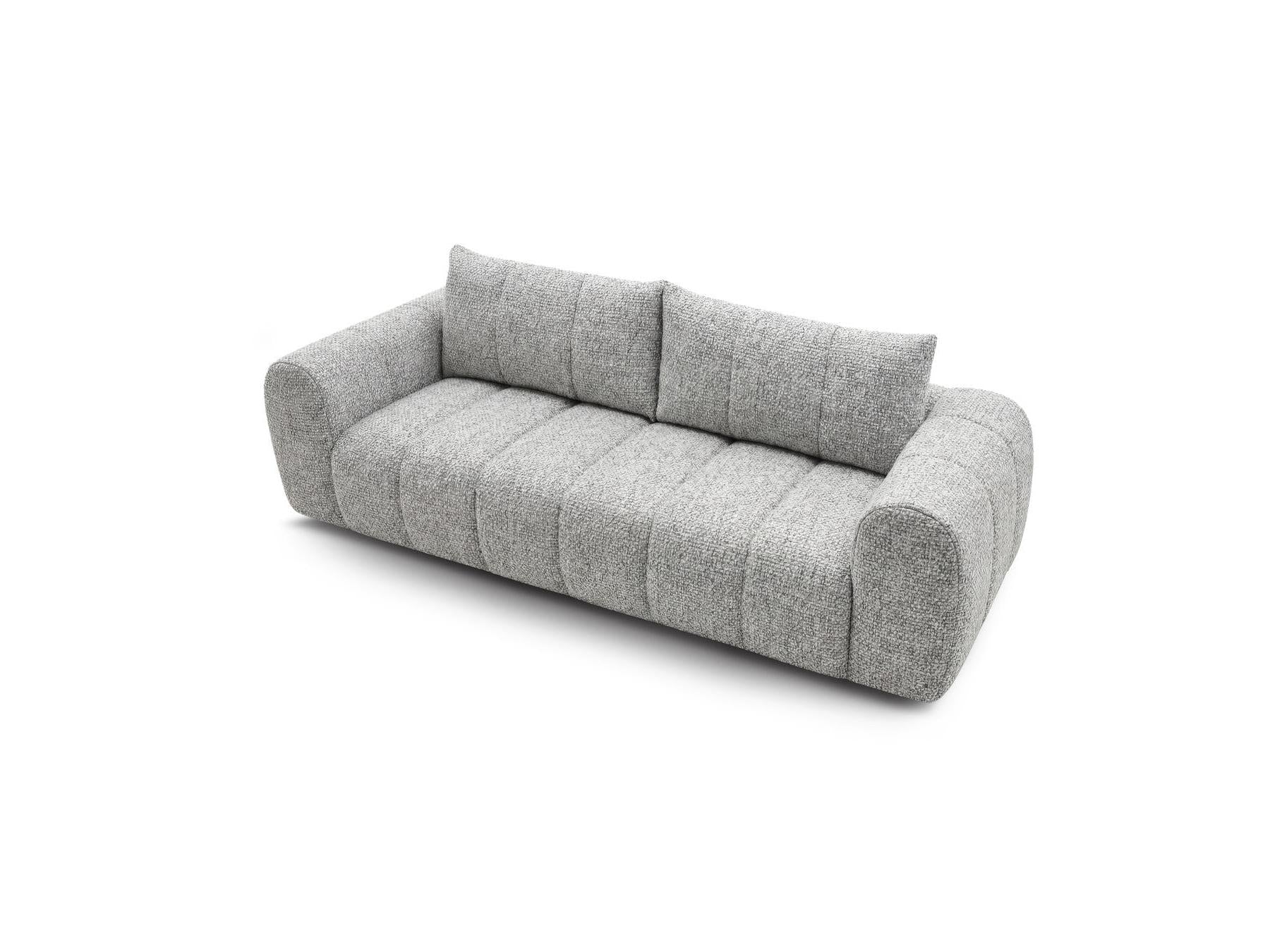 Nesty - Fixed Straight 3-Seater Sofa - Mottled Fabric