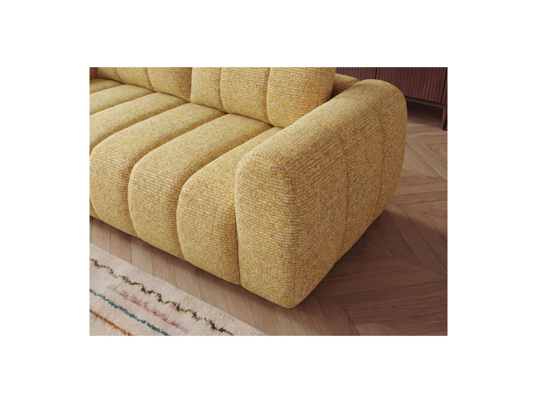 Nesty - Fixed Straight 3-Seater Sofa - Mottled Fabric