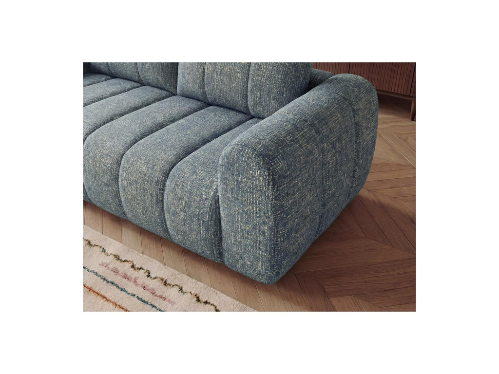 Nesty - Fixed Straight 3-Seater Sofa - Mottled Fabric
