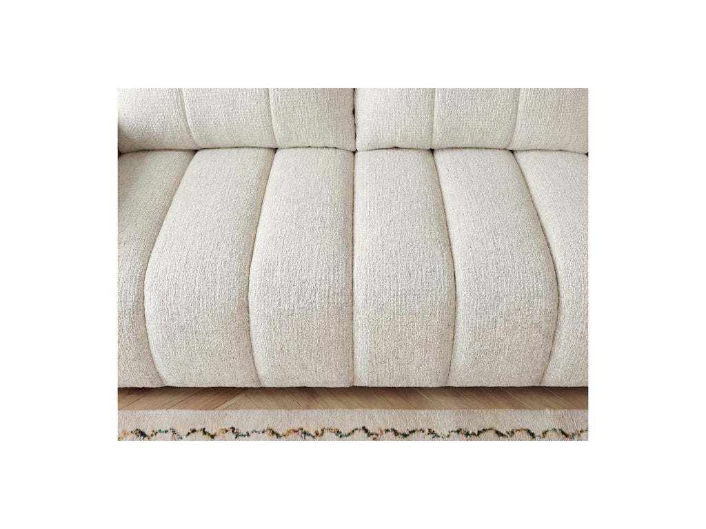Nesty - Fixed Straight 3-Seater Sofa - Mottled Fabric