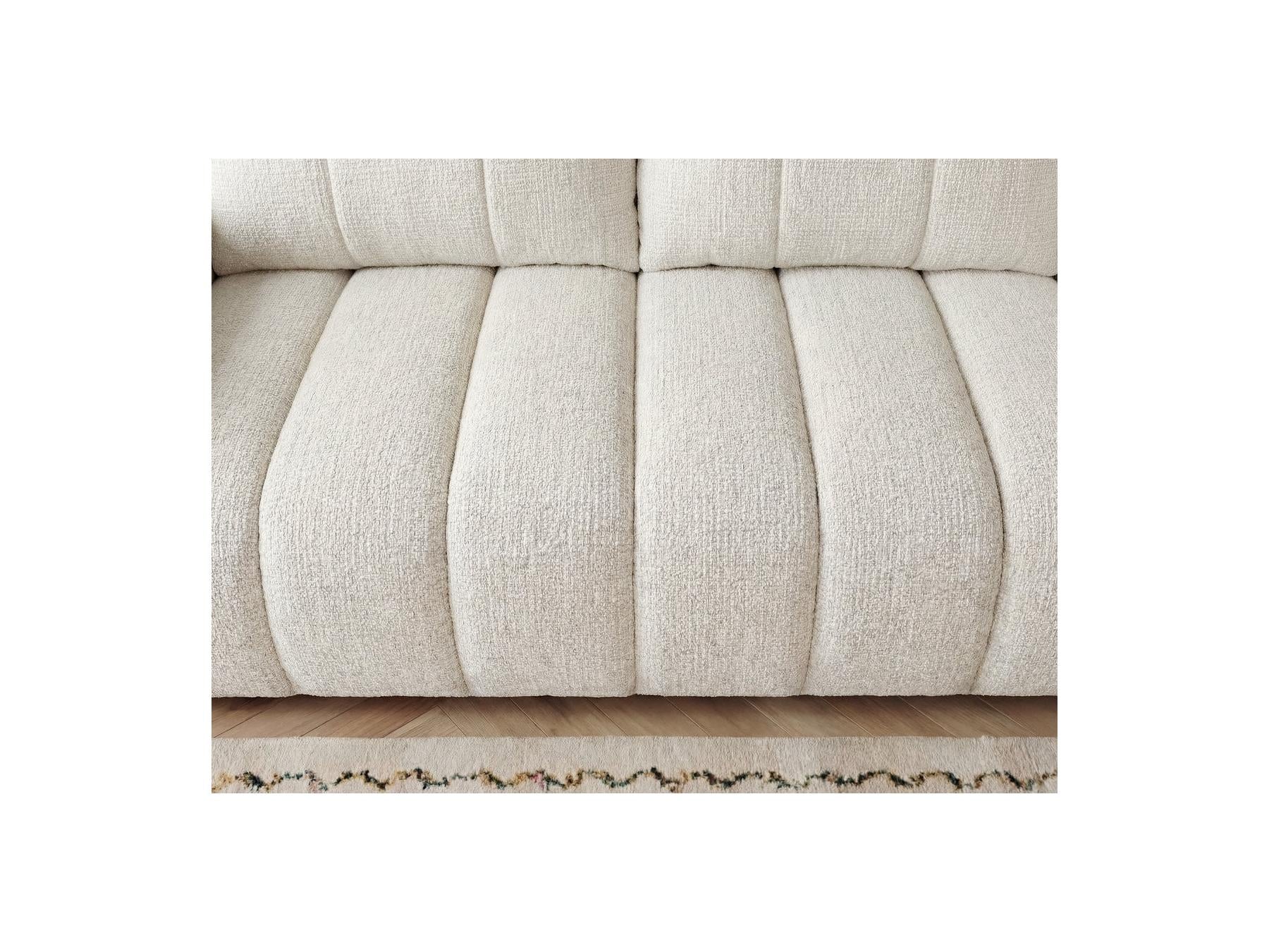 Nesty - Fixed Straight 3-Seater Sofa - Mottled Fabric