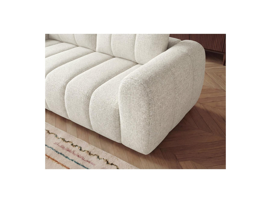 Nesty - Fixed Straight 3-Seater Sofa - Mottled Fabric