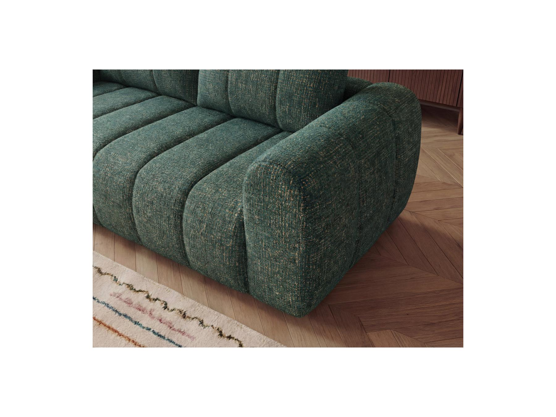 Nesty - Fixed Straight 3-Seater Sofa - Mottled Fabric
