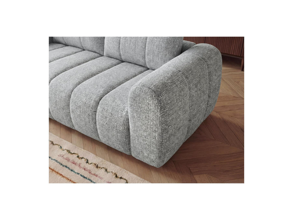 Nesty - Fixed Straight 3-Seater Sofa - Mottled Fabric