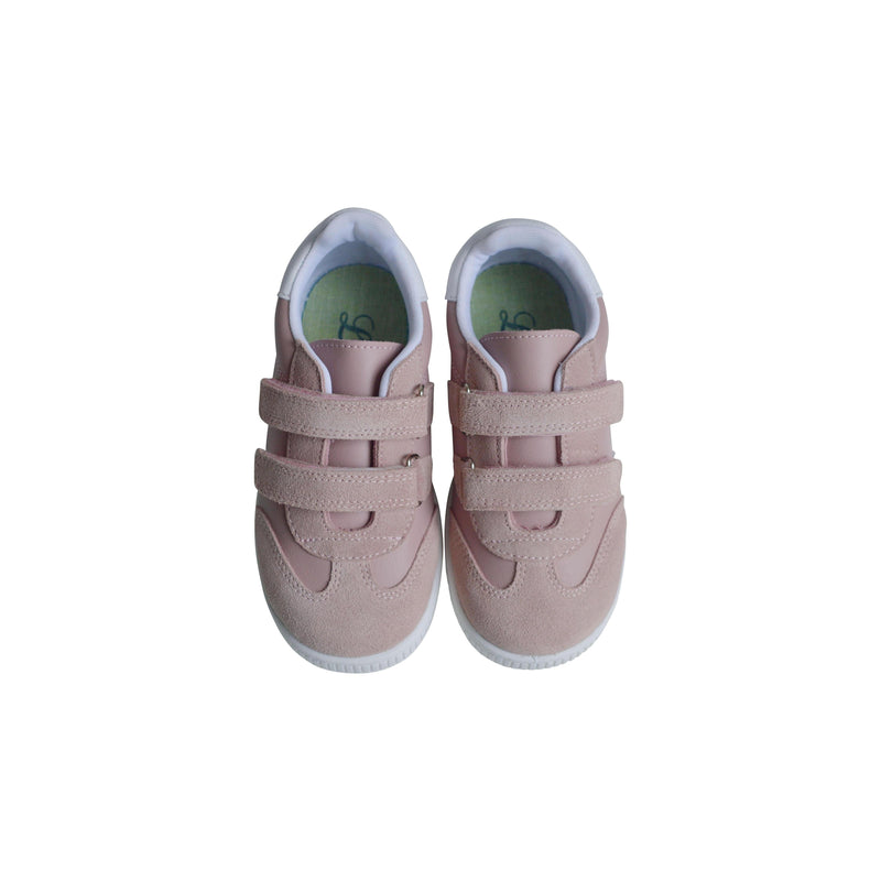 Baskets Souples Scratchs Cléo - Cuir Vieux Rose - Fille