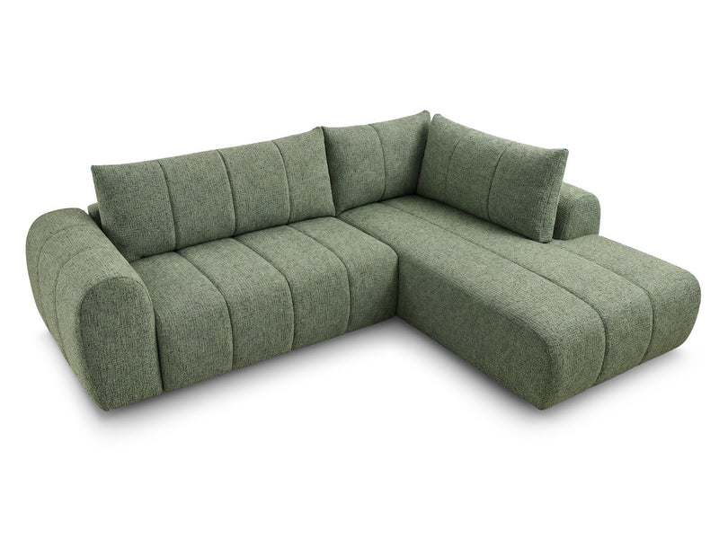 Nesty - Canapé D'Angle L Fixe - Tissu Chiné - Angle Droit