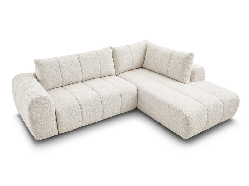 Nesty - Canapé D'Angle L Fixe - Tissu Chiné - Angle Droit