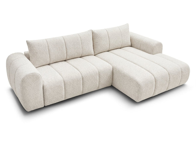 Nesty - Canapé D'Angle Fixe - Tissu Chiné - Angle Droit