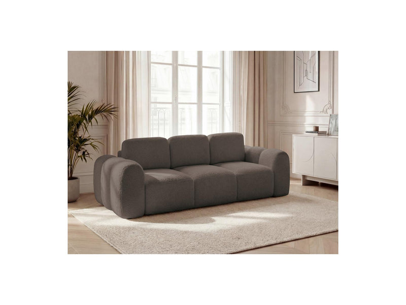 Montaigne - Sofá recto convertible de 3 plazas - Tela Bouclette
