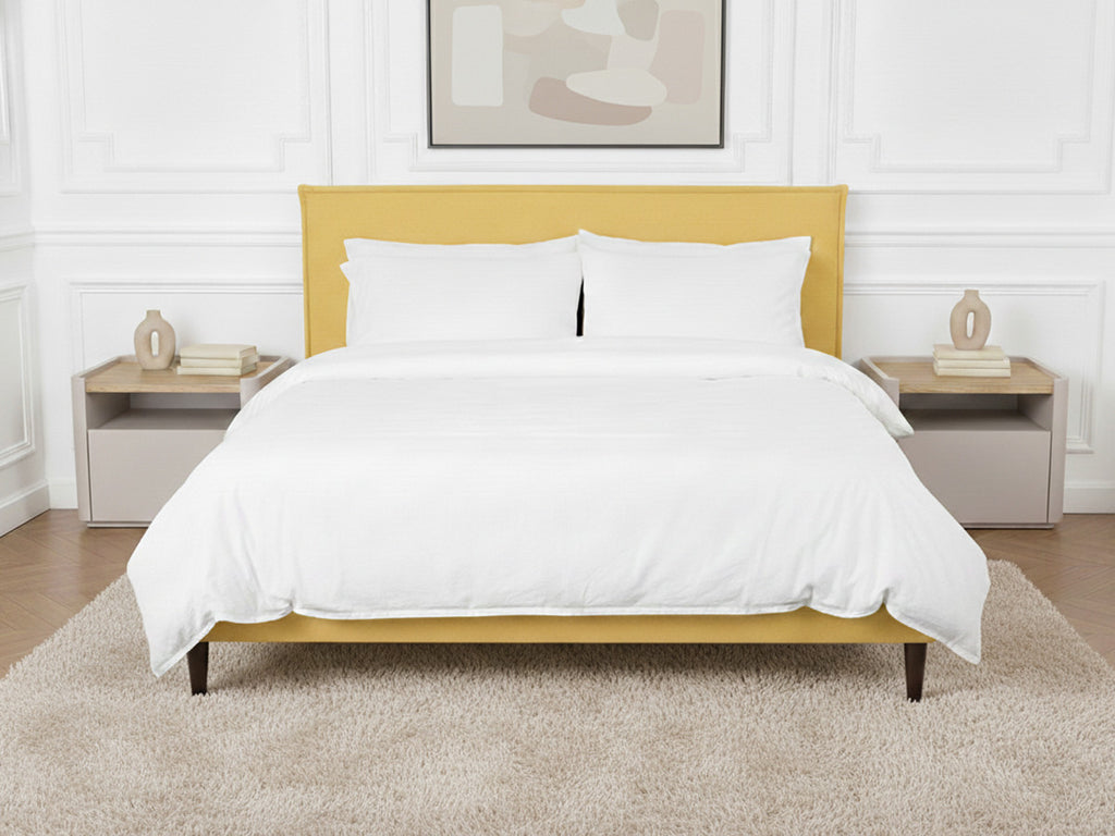 Sary - Cama con lamas macizas - Patas de madera de wengué
