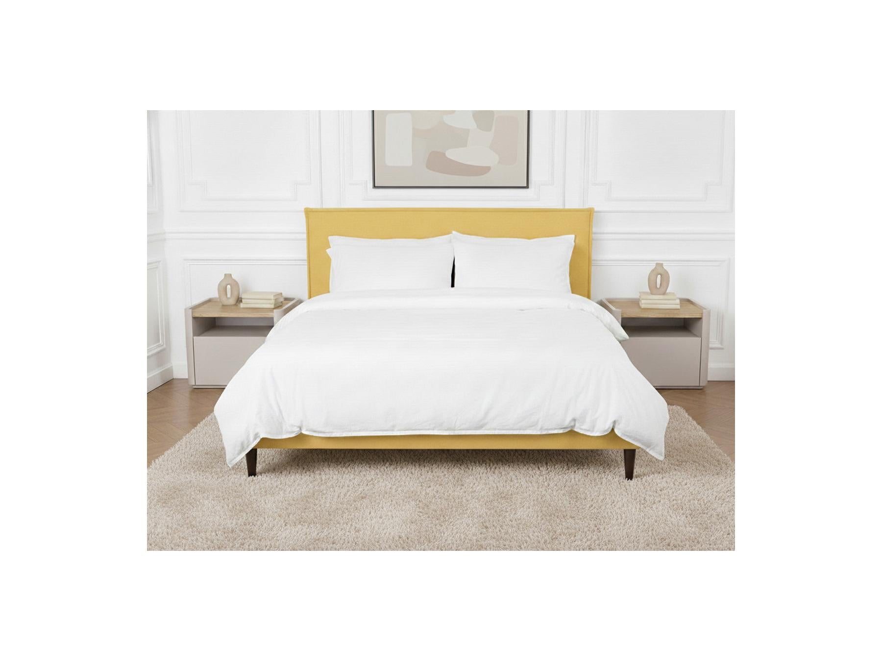 Sary - Cama con lamas macizas - Patas de madera de wengué