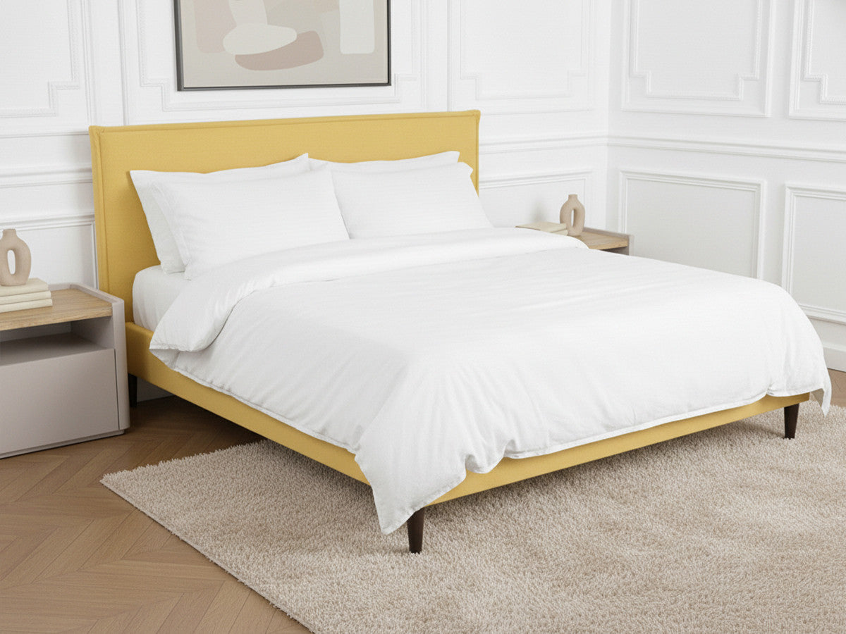 Sary - Cama con lamas macizas - Patas de madera de wengué