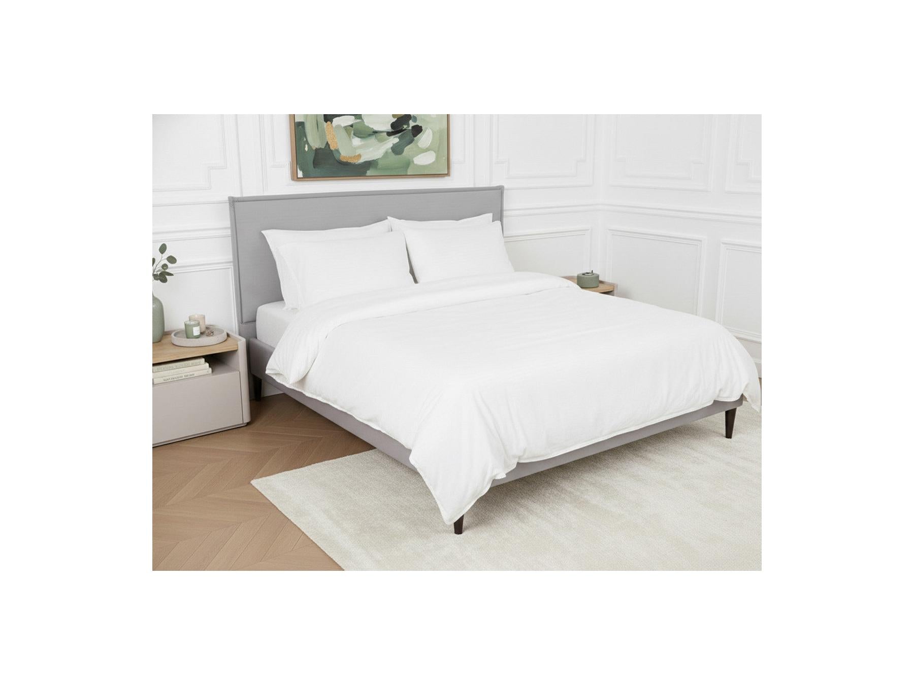 Sary - Cama con lamas macizas - Patas de madera de wengué