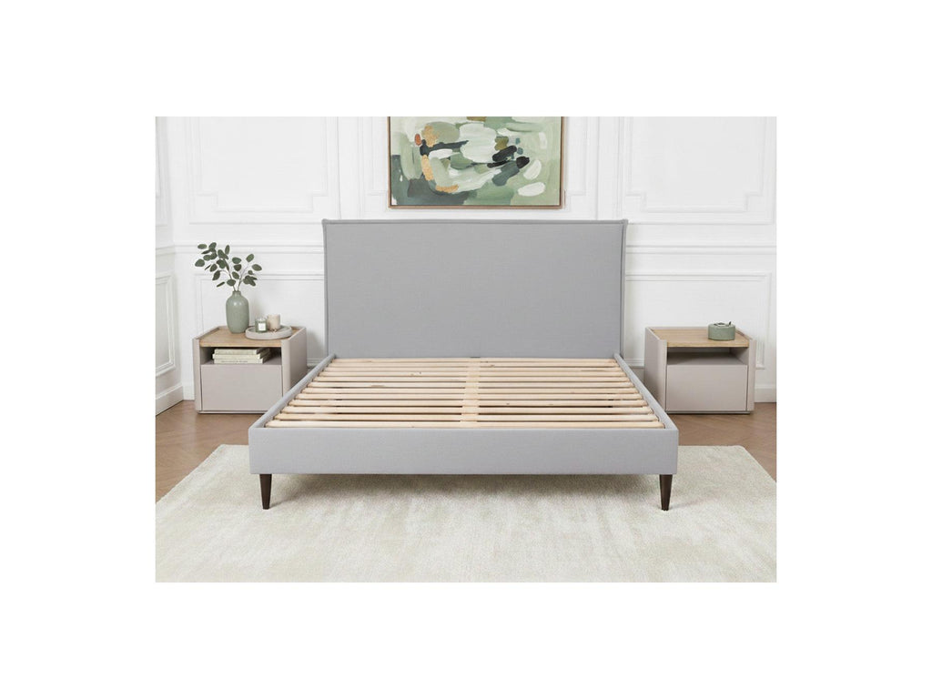 Sary - Cama con lamas macizas - Patas de madera de wengué