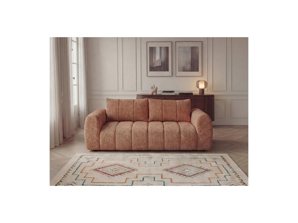 Nesty - Fixed Straight 3-Seater Sofa - Mottled Fabric