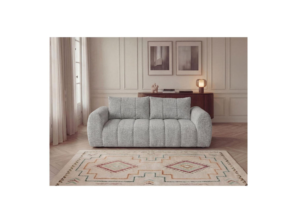 Nesty - Fixed Straight 3-Seater Sofa - Mottled Fabric