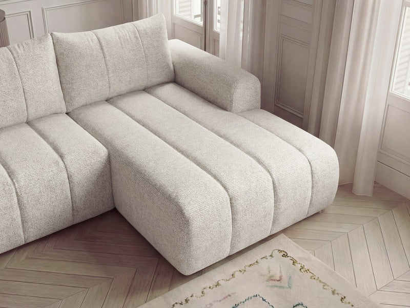 Nesty - Canapé D'Angle Fixe - Tissu Chiné - Angle Droit