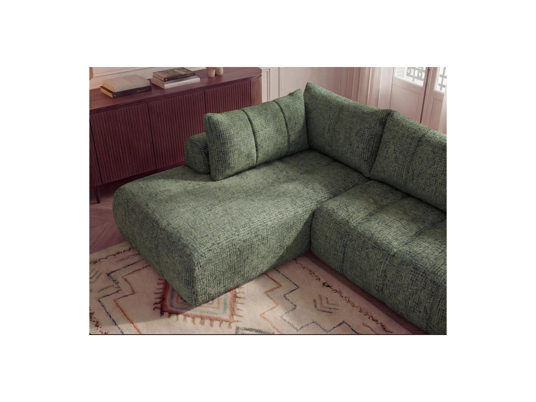 Nesty - Fixed Panoramic Sofa - Textured Fabric - Right-Hand Corner
