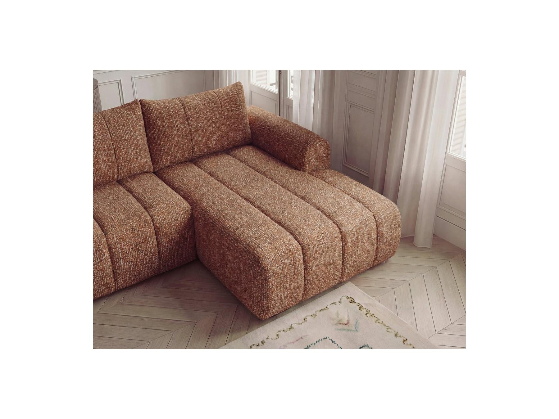 Nesty - Fixed Panoramic Sofa - Textured Fabric - Right-Hand Corner