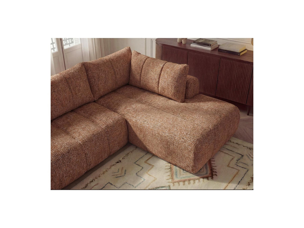 Nesty - Fixed Panoramic Sofa - Textured Fabric - Left-Hand Corner