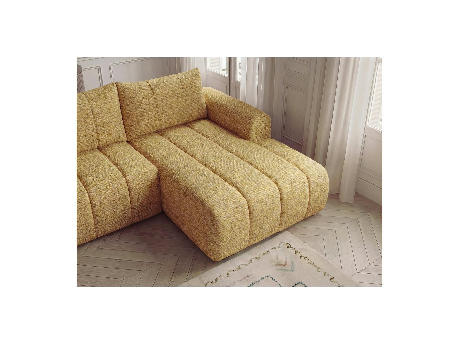 Nesty - Fixed Panoramic Sofa - Textured Fabric - Right-Hand Corner