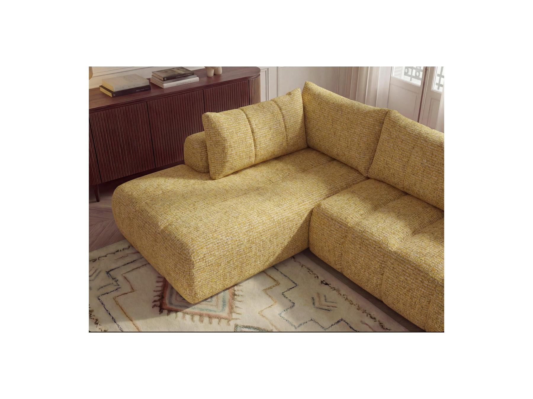 Nesty - Fixed Panoramic Sofa - Textured Fabric - Right-Hand Corner