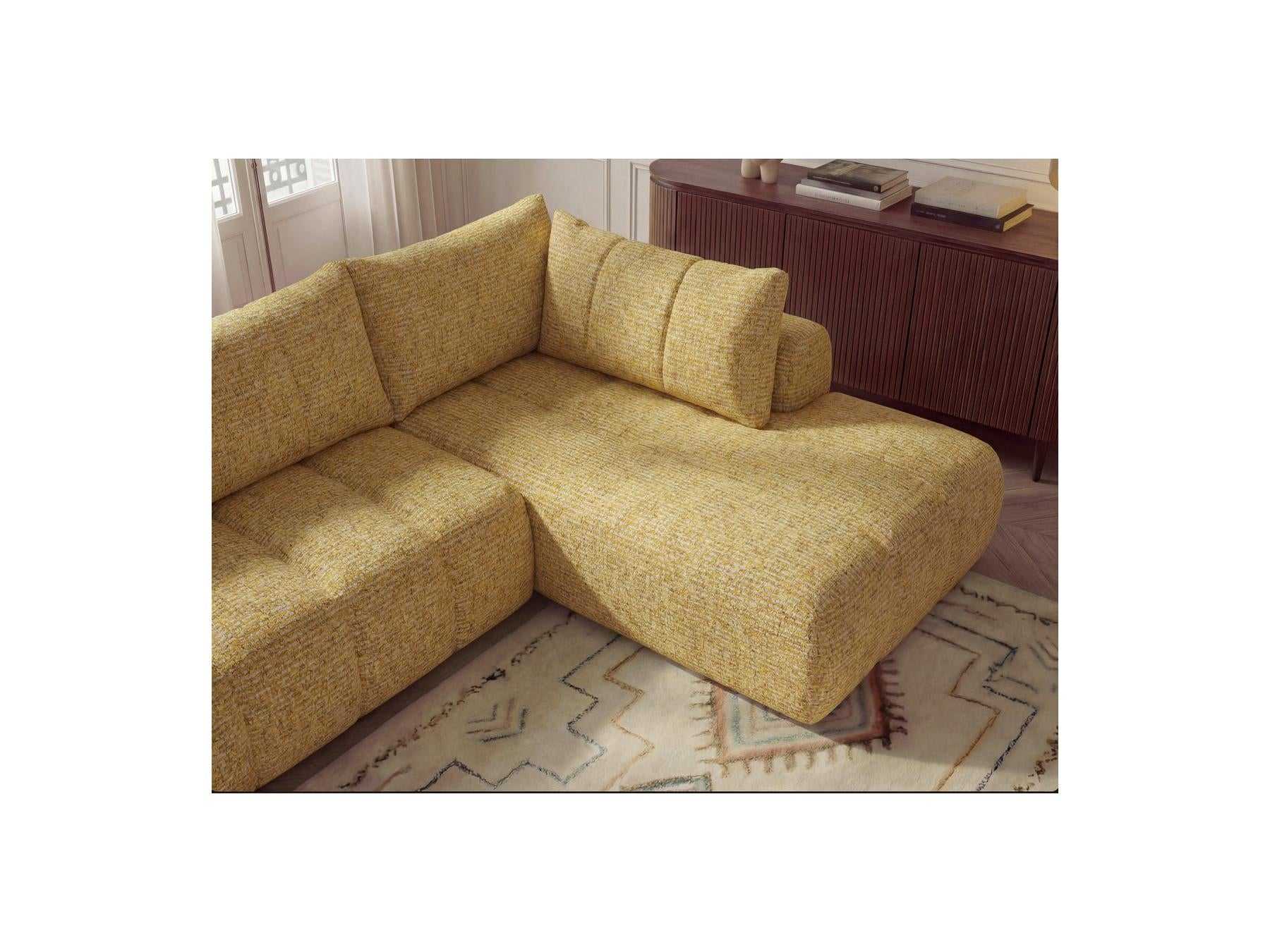 Nesty - Fixed Panoramic Sofa - Textured Fabric - Left-Hand Corner