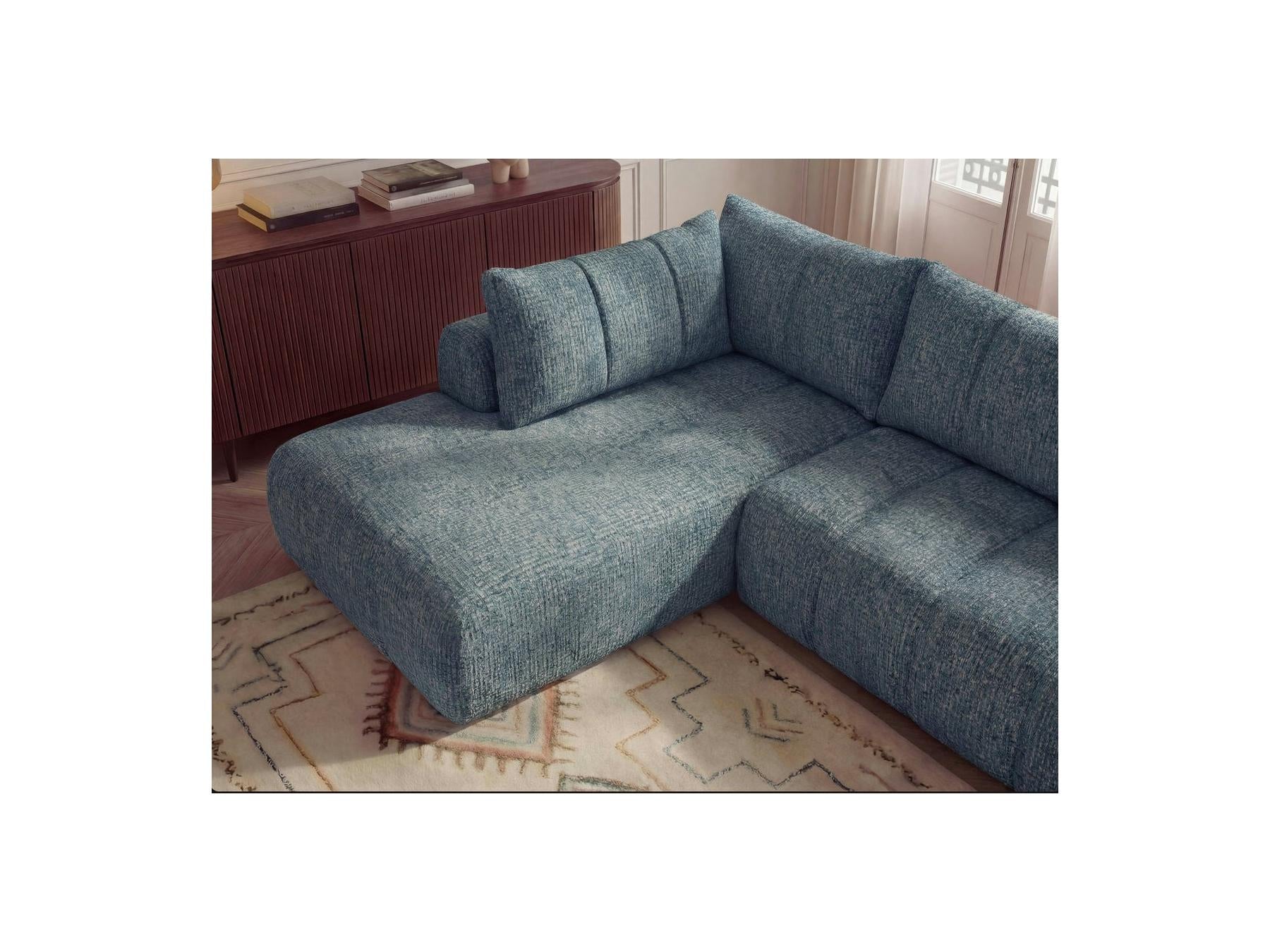 Nesty - Fixed Panoramic Sofa - Textured Fabric - Right-Hand Corner
