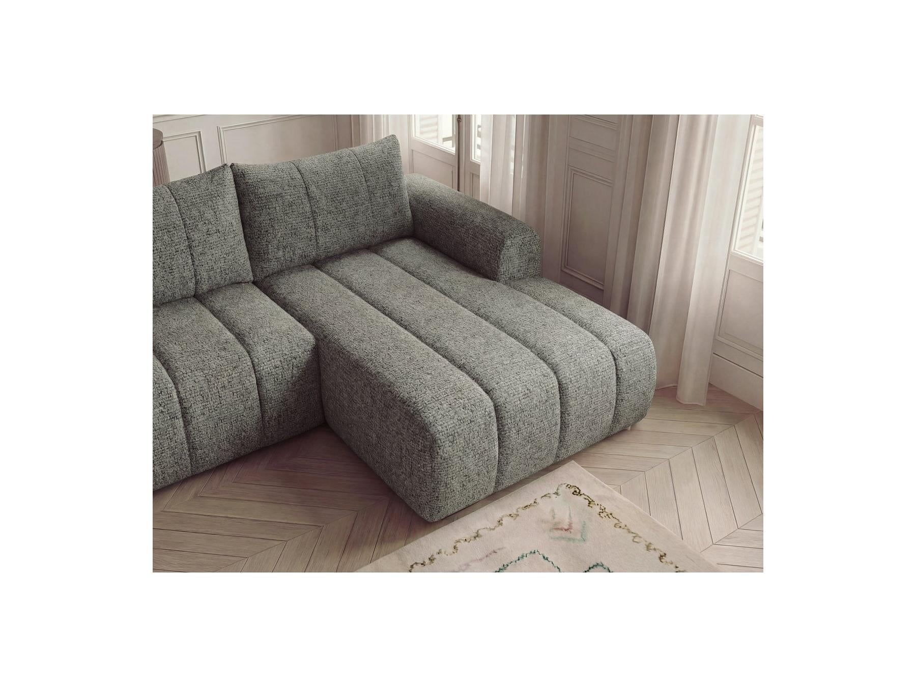 Nesty - Fixed Panoramic Sofa - Textured Fabric - Right-Hand Corner