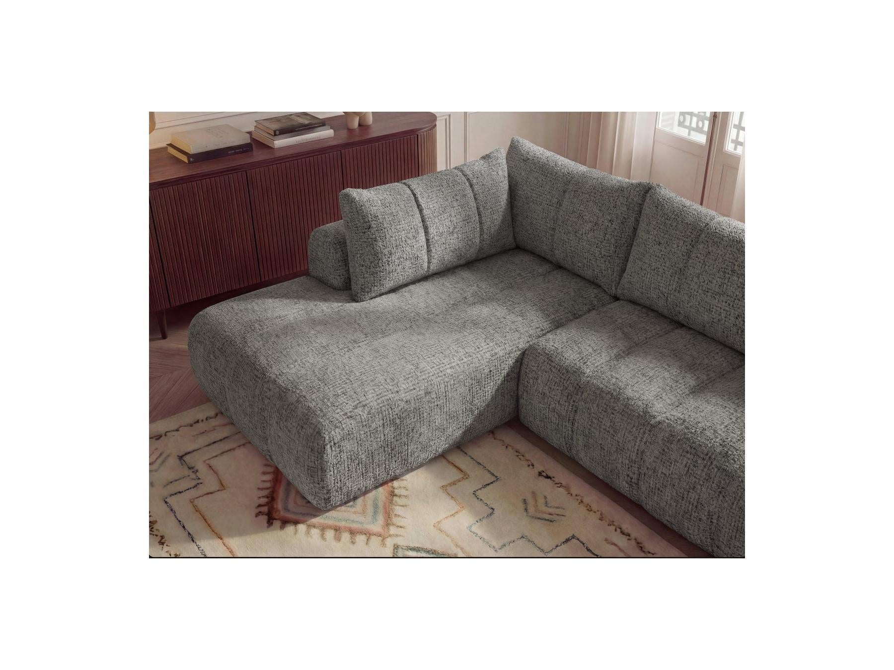 Nesty - Fixed Panoramic Sofa - Textured Fabric - Right-Hand Corner