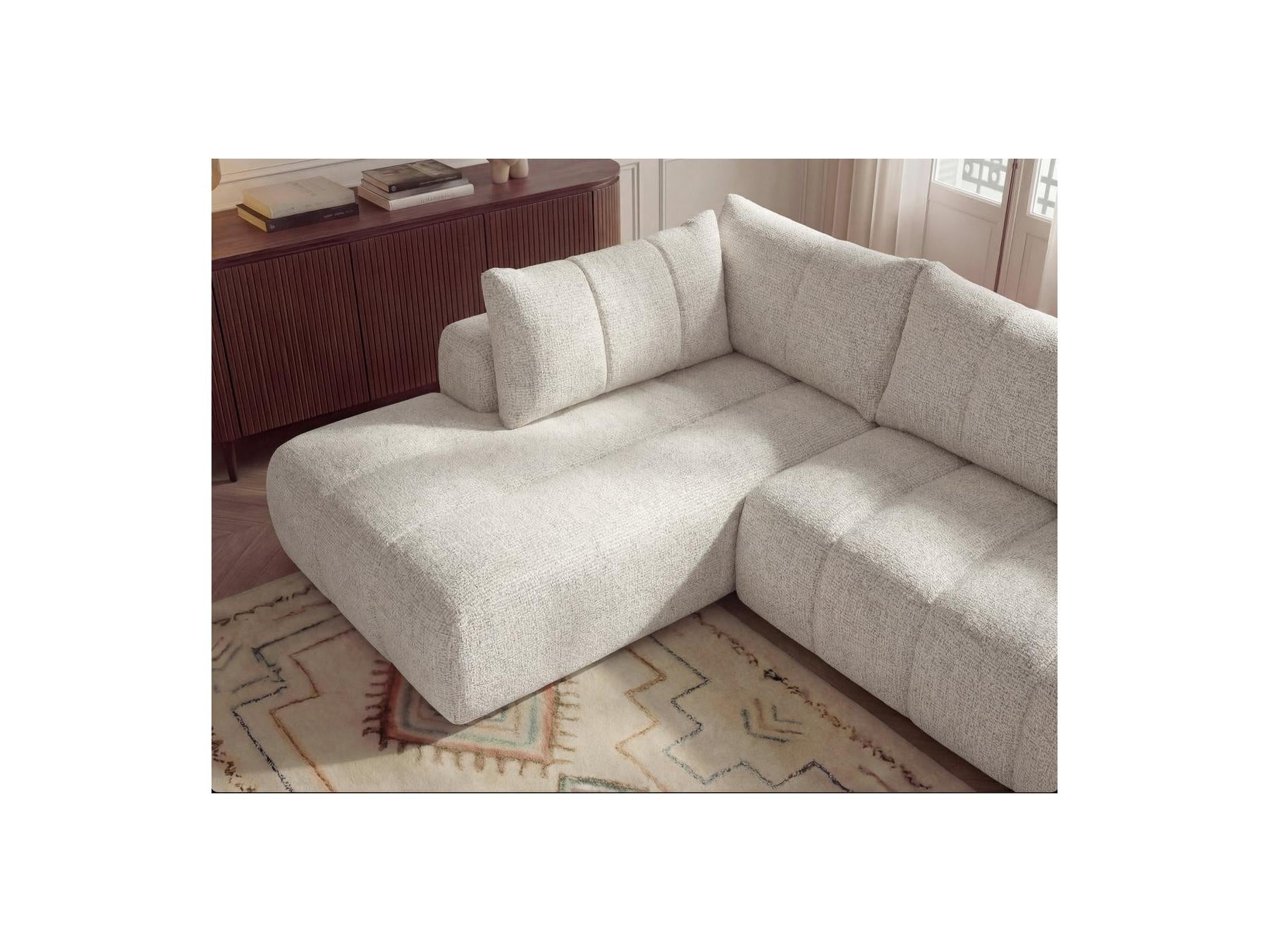 Nesty - Fixed Panoramic Sofa - Textured Fabric - Right-Hand Corner