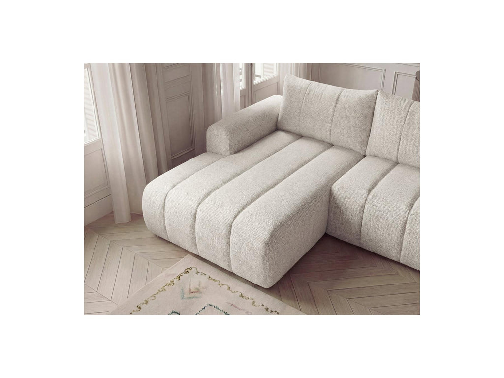 Nesty - Fixed Panoramic Sofa - Textured Fabric - Left-Hand Corner