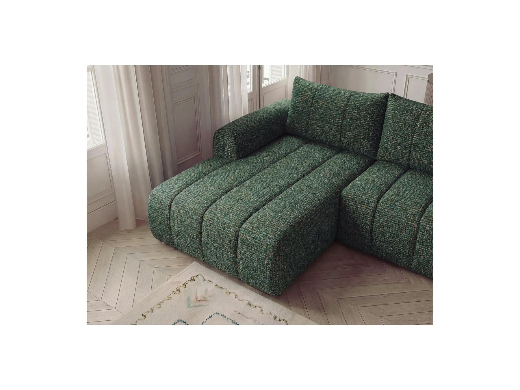 Nesty - Fixed Panoramic Sofa - Textured Fabric - Left-Hand Corner