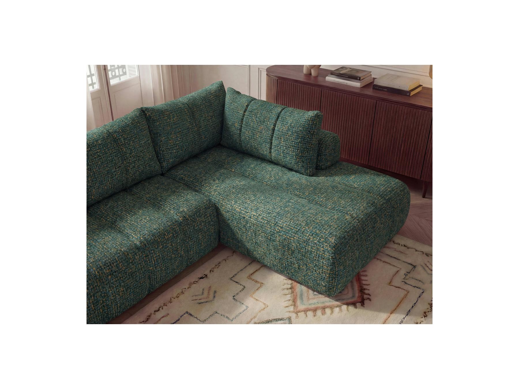 Nesty - Fixed Panoramic Sofa - Textured Fabric - Left-Hand Corner