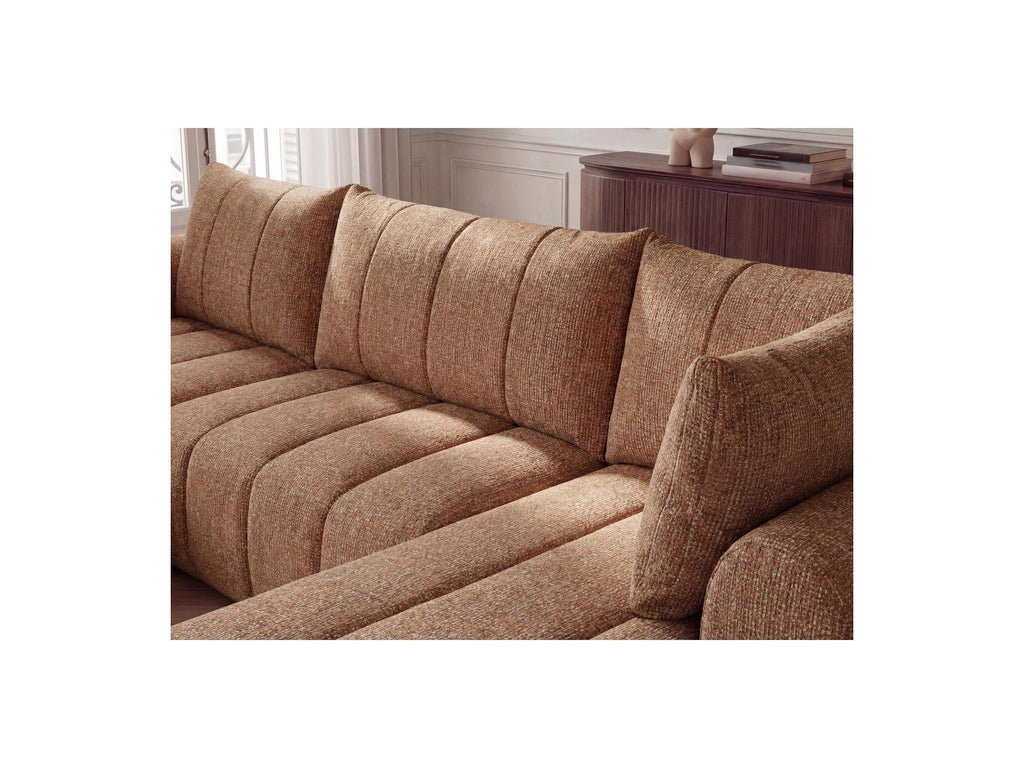 Nesty - Fixed Panoramic Sofa - Textured Fabric - Left-Hand Corner