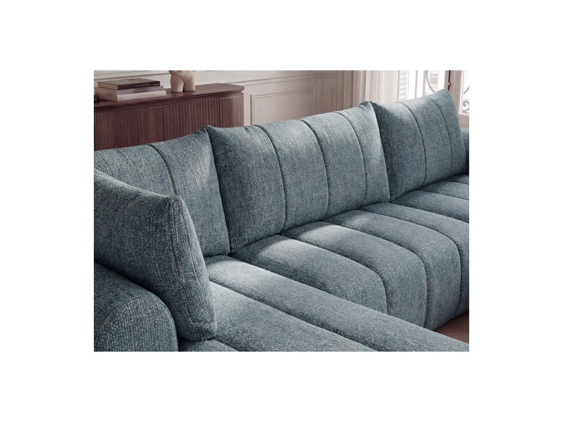 Nesty - Fixed Panoramic Sofa - Textured Fabric - Right-Hand Corner