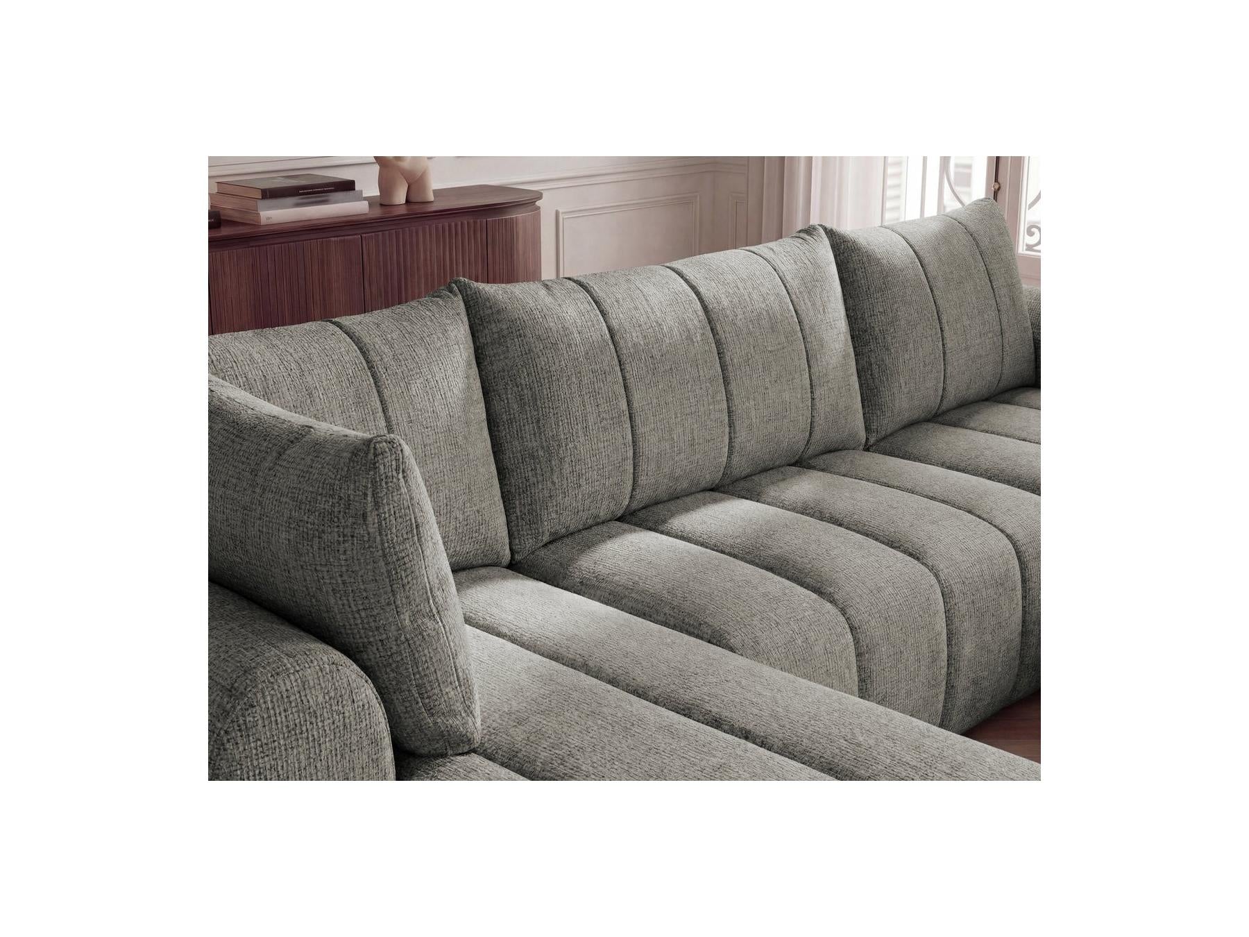 Nesty - Fixed Panoramic Sofa - Textured Fabric - Right-Hand Corner