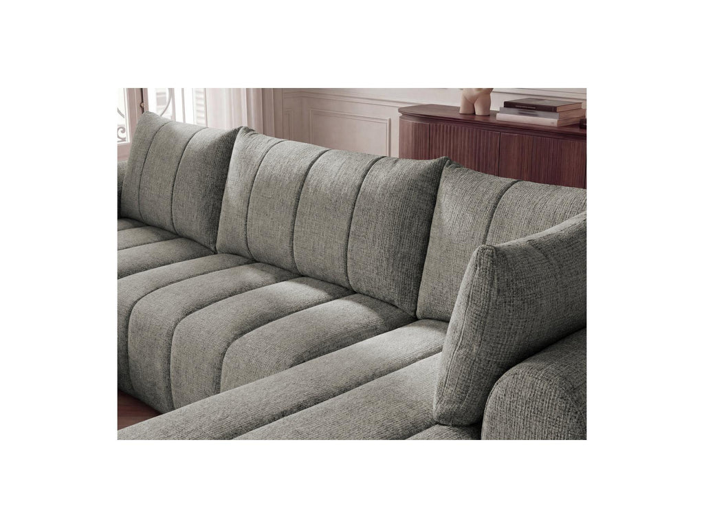 Nesty - Fixed Panoramic Sofa - Textured Fabric - Left-Hand Corner