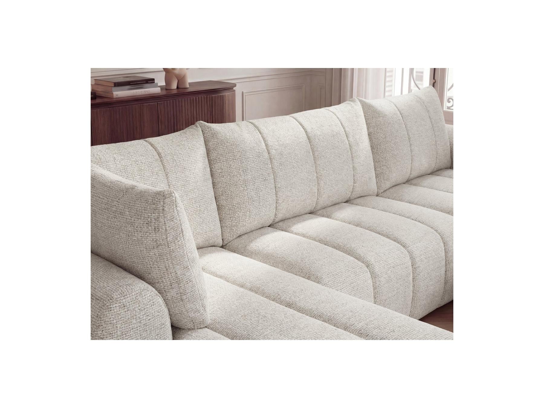 Nesty - Fixed Panoramic Sofa - Textured Fabric - Right-Hand Corner