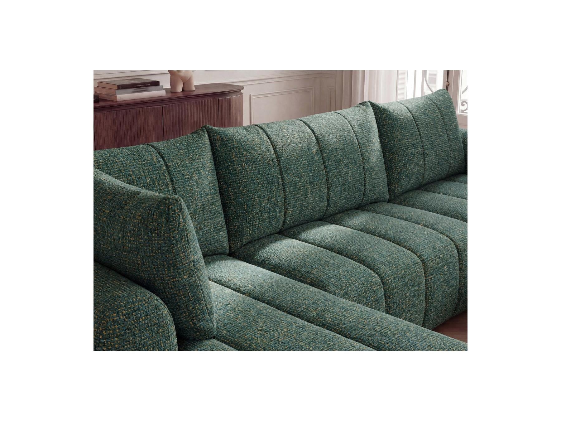 Nesty - Fixed Panoramic Sofa - Textured Fabric - Right-Hand Corner