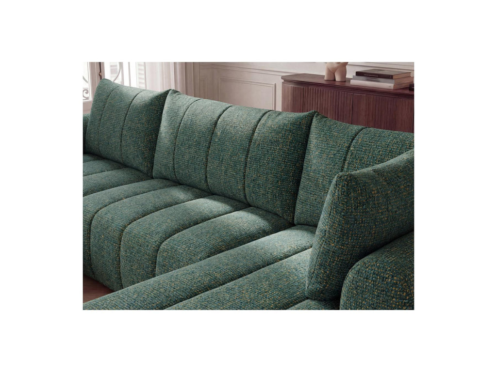 Nesty - Fixed Panoramic Sofa - Textured Fabric - Left-Hand Corner