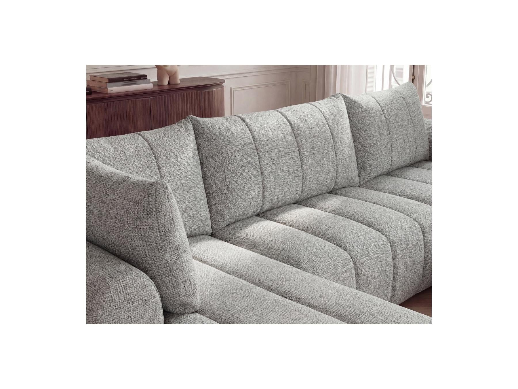 Nesty - Fixed Panoramic Sofa - Textured Fabric - Right-Hand Corner