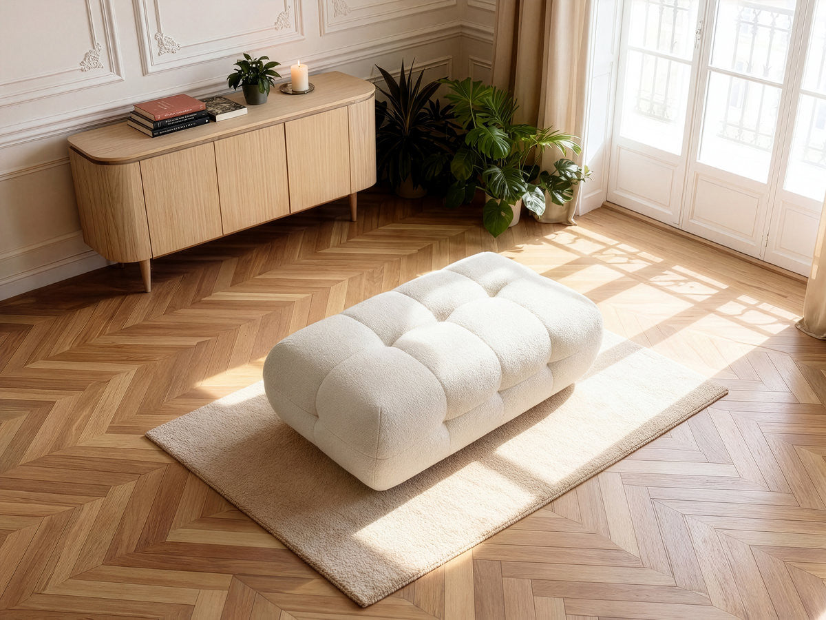 Laura - Grand Pouf - Tissu Chiné