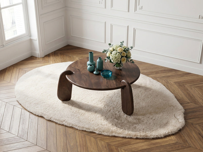 Helio - Table Basse Ronde Helio Bois Massif De Manguier