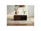 Barbara - Table Basse Carrée 2 Tiroirs 80 Cm Bois Massif De Manguier Et Marbre