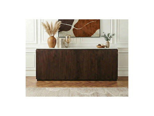 Barbara - Aparador de 4 puertas - Madera maciza de mango y mármol
