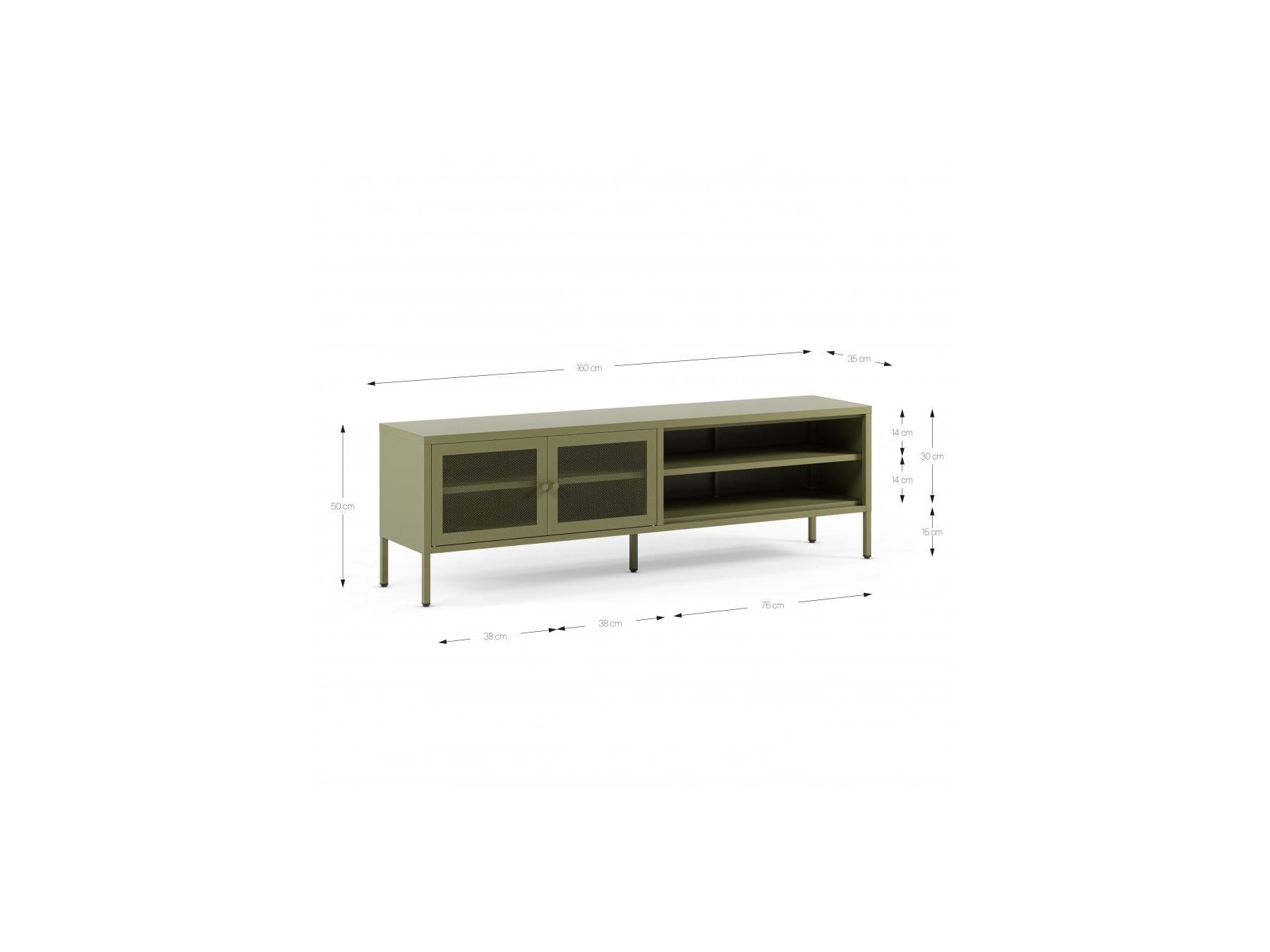 Clara - TV Unit 2 Doors 2 Compartments - Metal Limited Edition