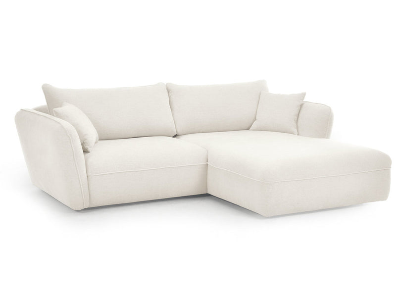 Luigi - Canapé D'Angle Fixe - Tissu Lisse - Angle Droit