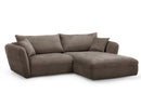 Luigi - Canapé D'Angle Fixe - Tissu Lisse - Angle Droit
