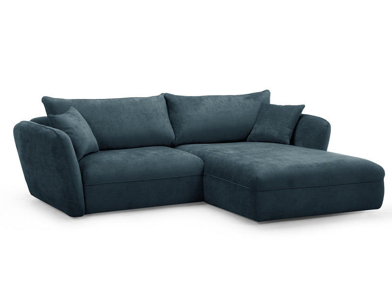 Luigi - Canapé D'Angle Fixe - Tissu Lisse - Angle Droit